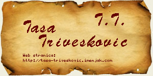 Tasa Trivešković vizit kartica